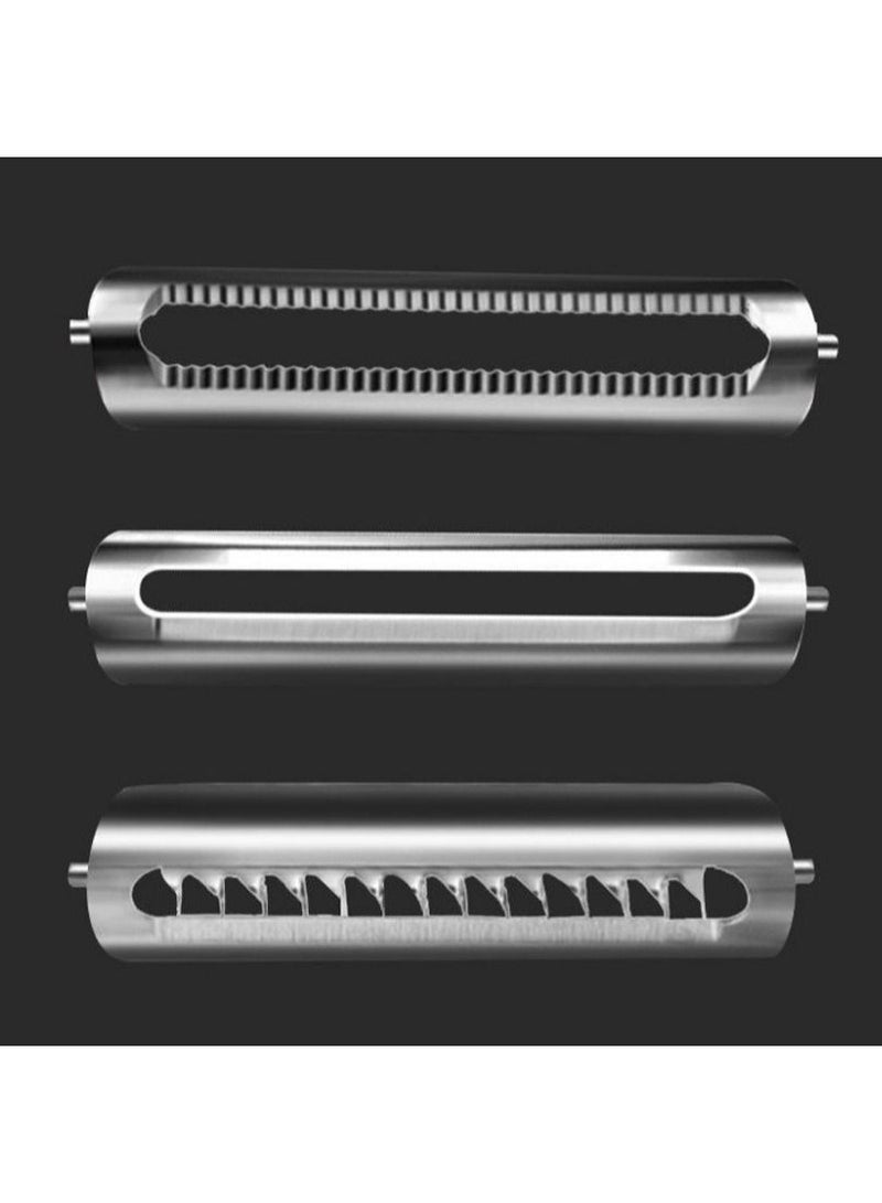 DubaiGallery مقشرة خضروات 3 في 1، مقشرة فواكه متعددة الوظائف مع 3 شفرات حادة وأغطية واقية، مقشرة من الفولاذ المقاوم للصدأ متينة لتقشير التفاح والبطاطس والطماطم - Image 4