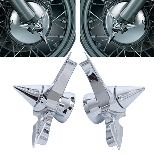 XMMT Pair Spun Blade Spinning Chorme Front Axle Cap Nut Cover for Harley - Image 2