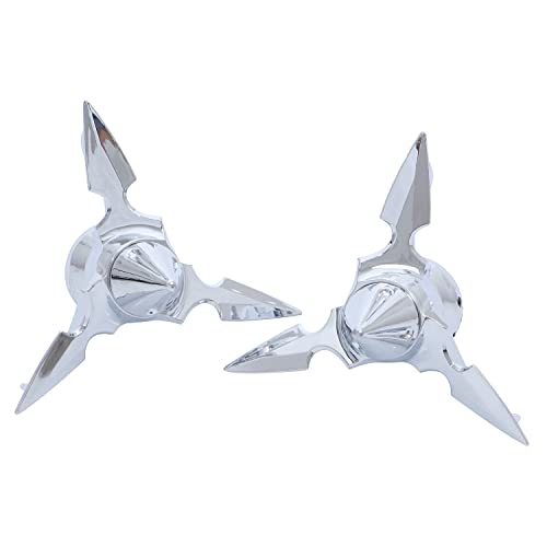 XMMT Pair Spun Blade Spinning Chorme Front Axle Cap Nut Cover for Harley - Image 4