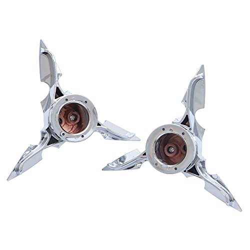 XMMT Pair Spun Blade Spinning Chorme Front Axle Cap Nut Cover for Harley - Image 3