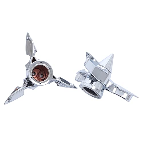 XMMT Pair Spun Blade Spinning Chorme Front Axle Cap Nut Cover for Harley - Image 5