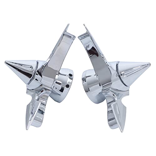 XMMT Pair Spun Blade Spinning Chorme Front Axle Cap Nut Cover for Harley - Image 1