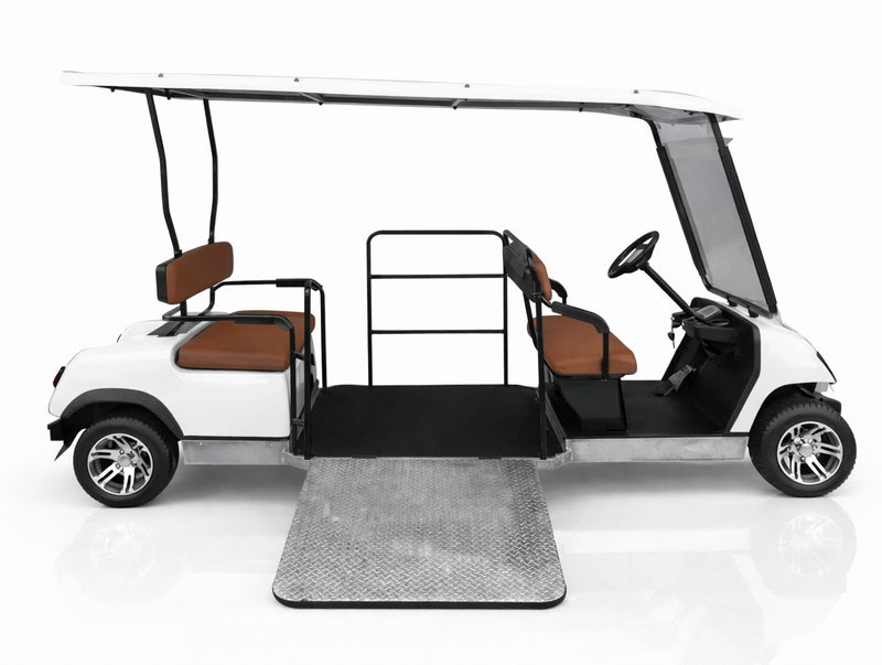 EPIC Handicap Non-Lifted 4-Seater Electric Golf Cart with Lithium Battery 150Ah & Standard Tires |  LSEV (White) - Image 1