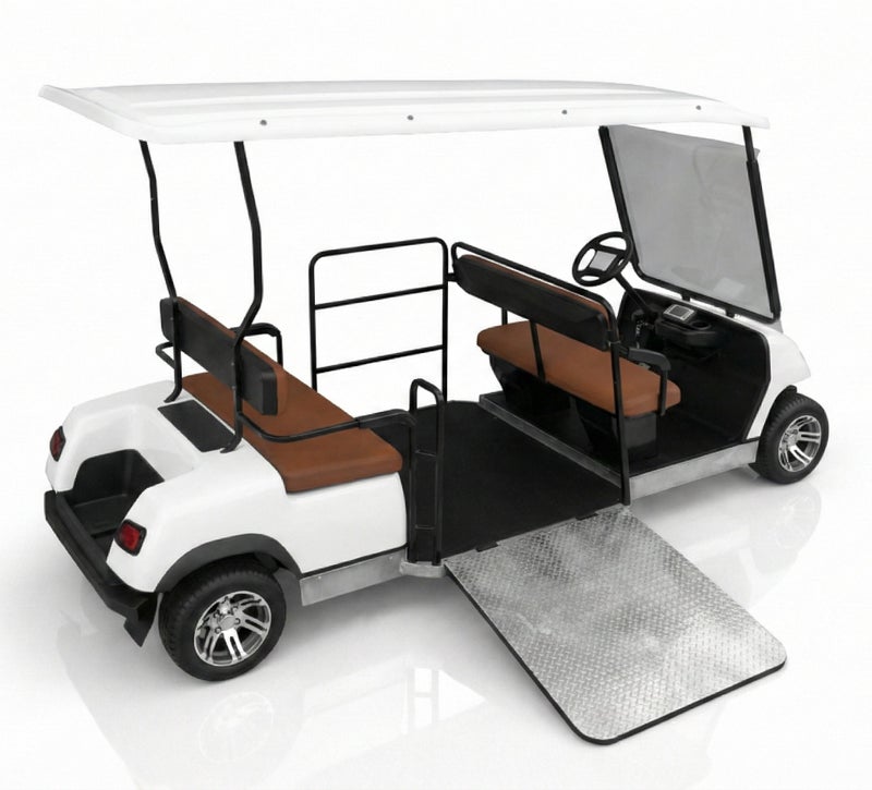 EPIC Handicap Non-Lifted 4-Seater Electric Golf Cart with Lithium Battery 150Ah & Standard Tires |  LSEV (White) - Image 4