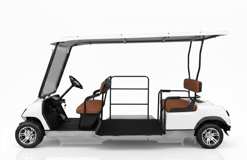 EPIC Handicap Non-Lifted 4-Seater Electric Golf Cart with Lithium Battery 150Ah & Standard Tires |  LSEV (White) - Image 2