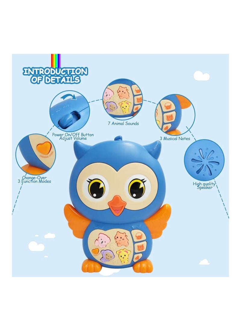 توي لاند لعبة بومة موسيقية تفاعلية للأطفال مع أزرار مضيئة ومؤثرات صوتية - أزرق - Image 3