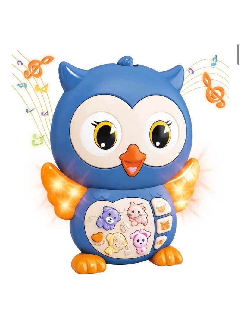توي لاند لعبة بومة موسيقية تفاعلية للأطفال مع أزرار مضيئة ومؤثرات صوتية - أزرق - Image 1