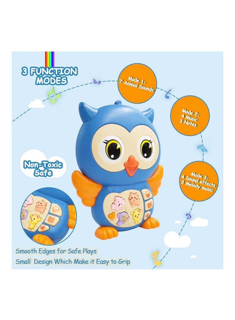 توي لاند لعبة بومة موسيقية تفاعلية للأطفال مع أزرار مضيئة ومؤثرات صوتية - أزرق - Image 2