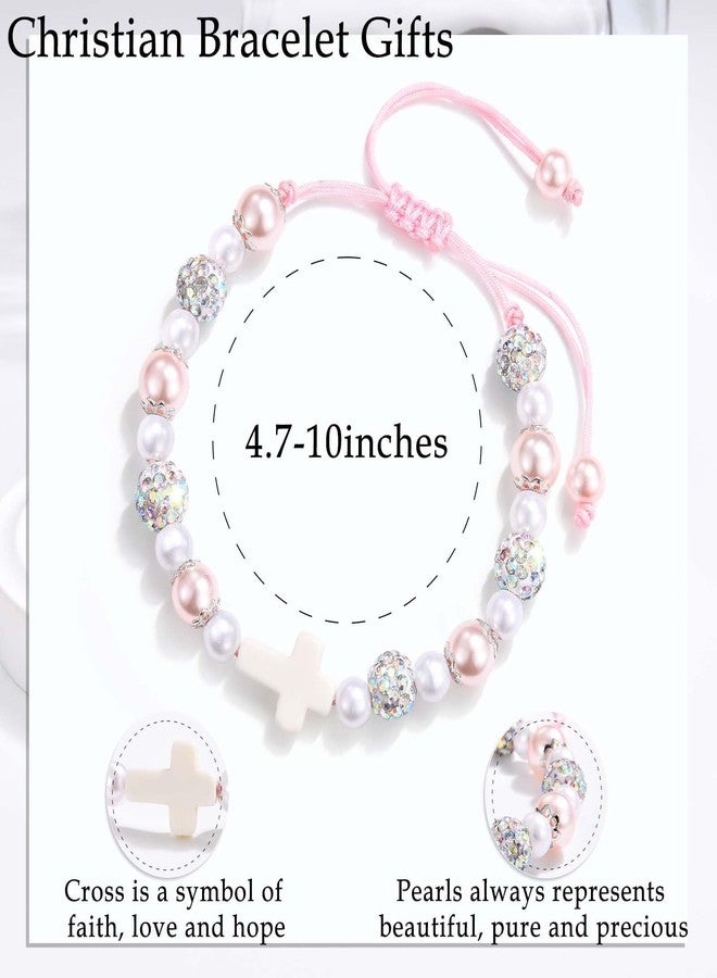 FIEEFX Easter Basket Stuffers for Girls Christmas Cross Bracelet Jewelry for Little Girl Valentines Day Easter Baptism Confirmation Communion Birthday Graduation First Day of Back to School Gifts for Girls Kids - Image 4