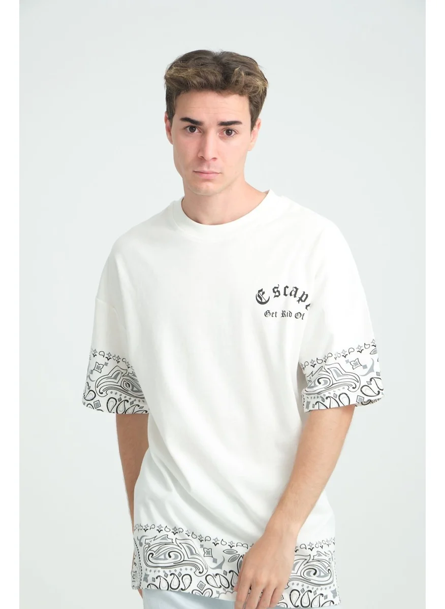 Four Man Oversize Bandana Patterned T-Shirt - Combination of Elegance and Comfort