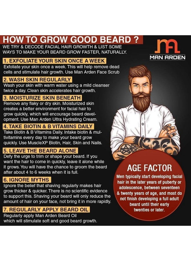 Man Arden 7X Beard Oil 30Ml (Love Spell) - 7 Premium Oils Blend Supports Beard Growth & Nourishment  - Image 4