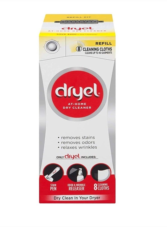 dryel At-Home Dry Cleaner Refill Kit, Gentle Laundry Care for Special Fabrics and Dry-Clean-Only Clothes, 8 Load Capacity  - Image 1