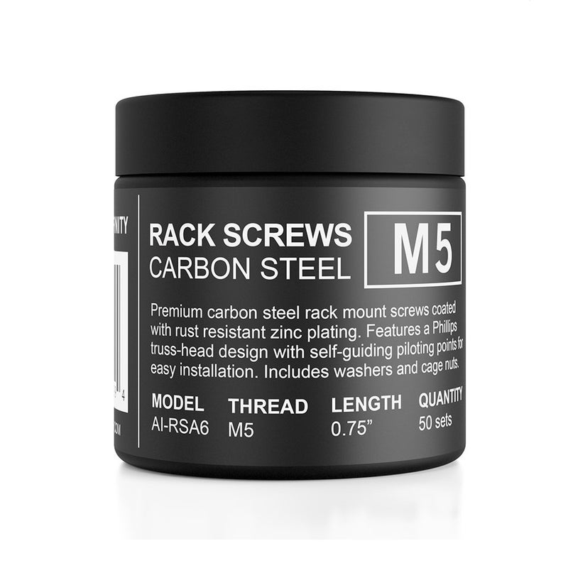 ايه سي إنفينيتي مسامير رف AC Infinity Carbon Steel M5 من النايلون وصواميل القفص. مجموعة مكونة من 50 قطعة لمرفقات وخزائن رفوف خادم المعدات. - Image 3