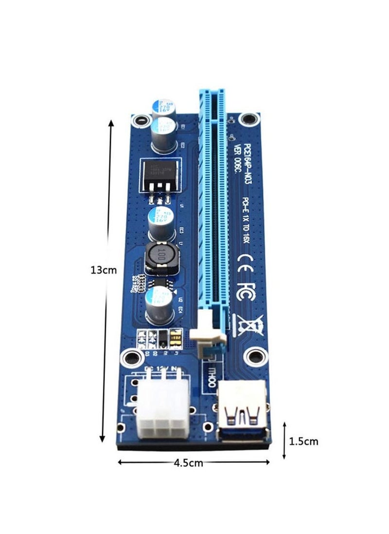 Y&D - PCI-e Express 1x to 16x USB 6Pin Graphics Extension Power Adapter Cable - Image 1
