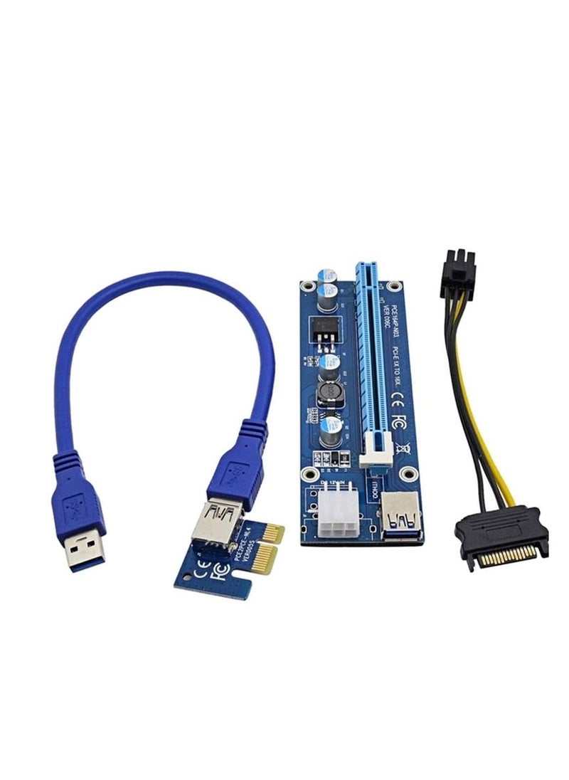 Y&D - PCI-e Express 1x to 16x USB 6Pin Graphics Extension Power Adapter Cable - Image 1