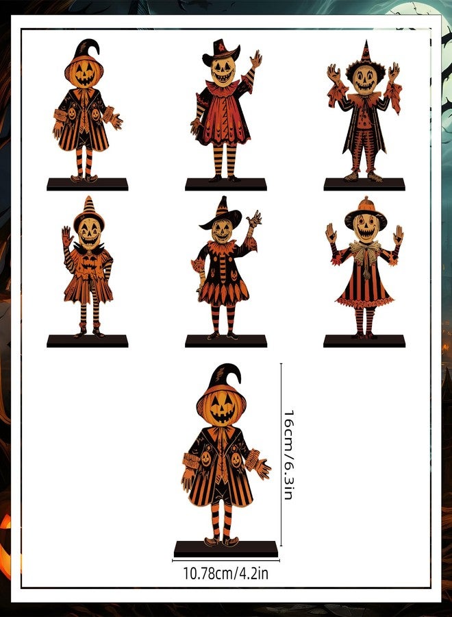 SZTZPW 6pcs Vintage Halloween Decor for Home Wood Table Centerpieces - Image 3