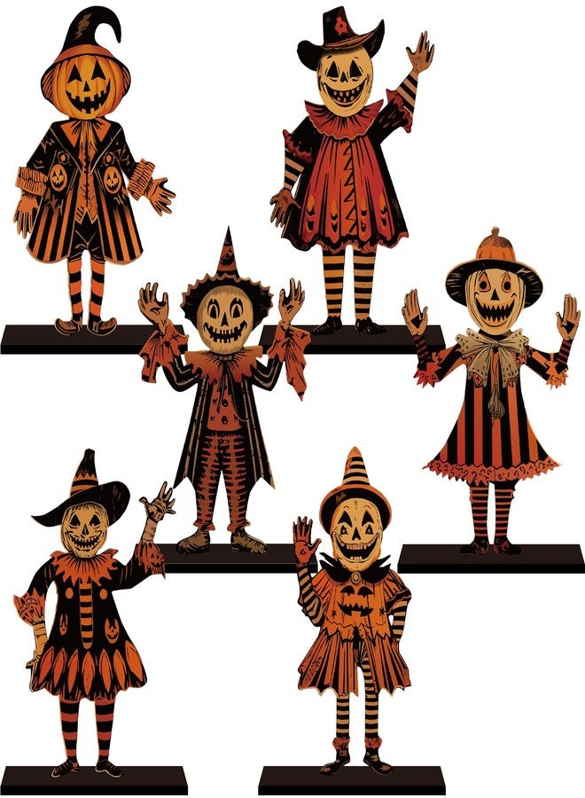 SZTZPW 6pcs Vintage Halloween Decor for Home Wood Table Centerpieces - Image 1
