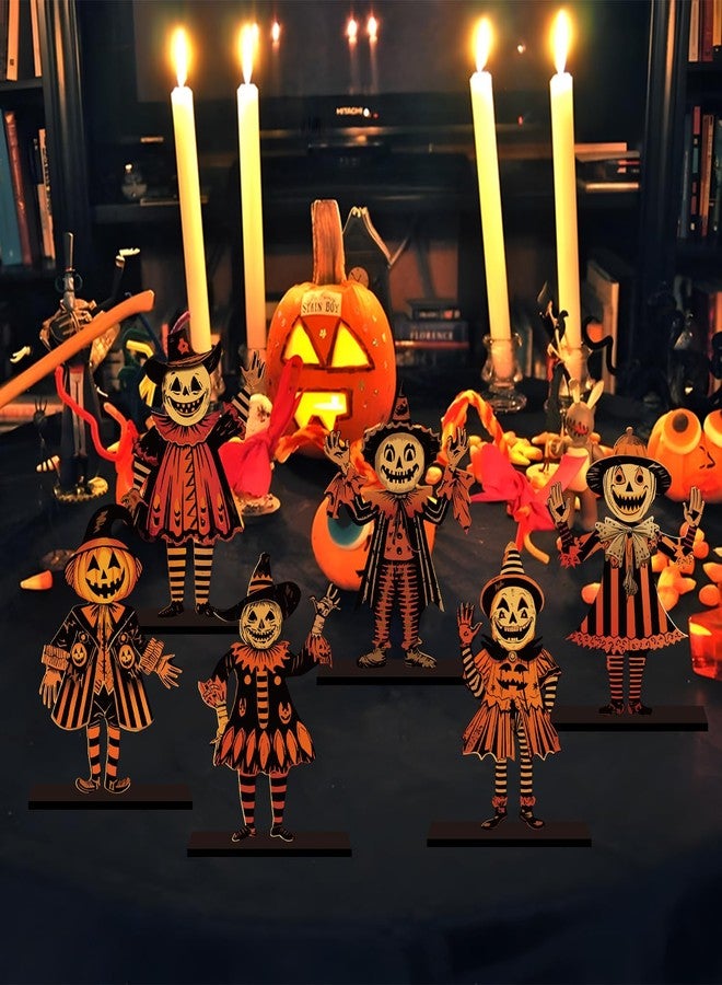 SZTZPW 6pcs Vintage Halloween Decor for Home Wood Table Centerpieces - Image 2