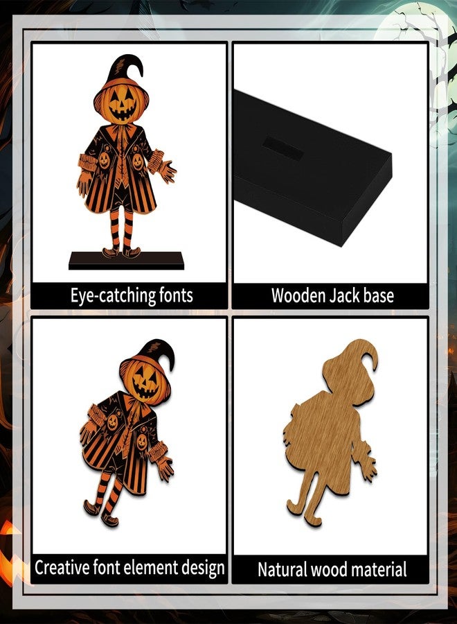 SZTZPW 6pcs Vintage Halloween Decor for Home Wood Table Centerpieces - Image 4