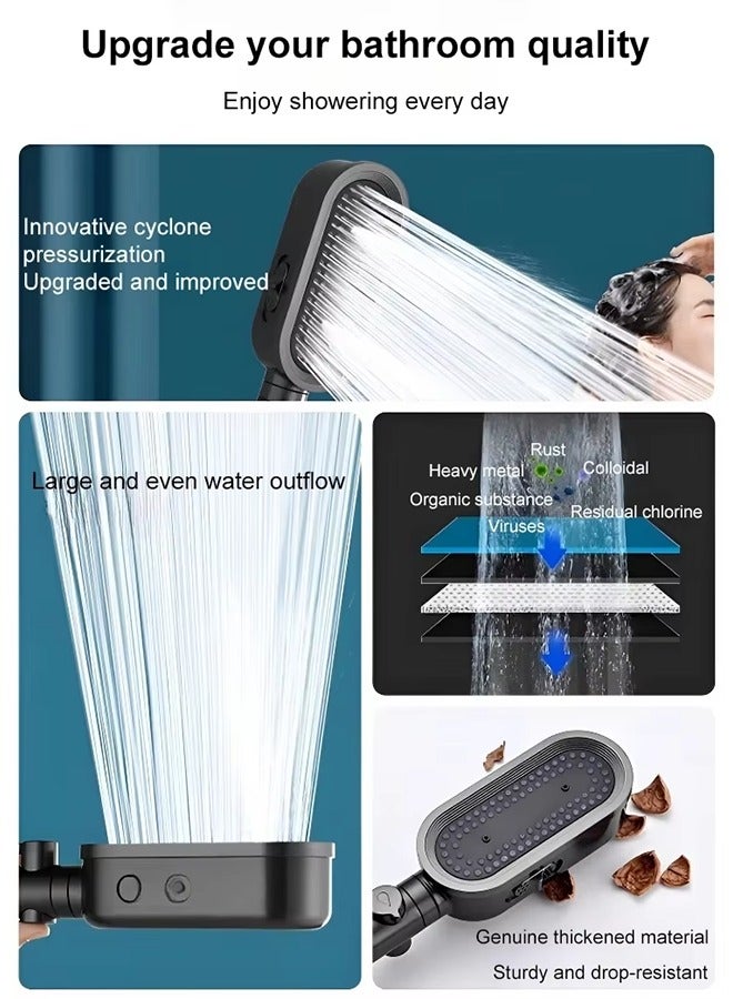 New 3 In 1 High Pressure Shower Head With Filter Handheld Adjustable Button 3 Modes Shower Water Saving Bathroom Accessories - Image 4