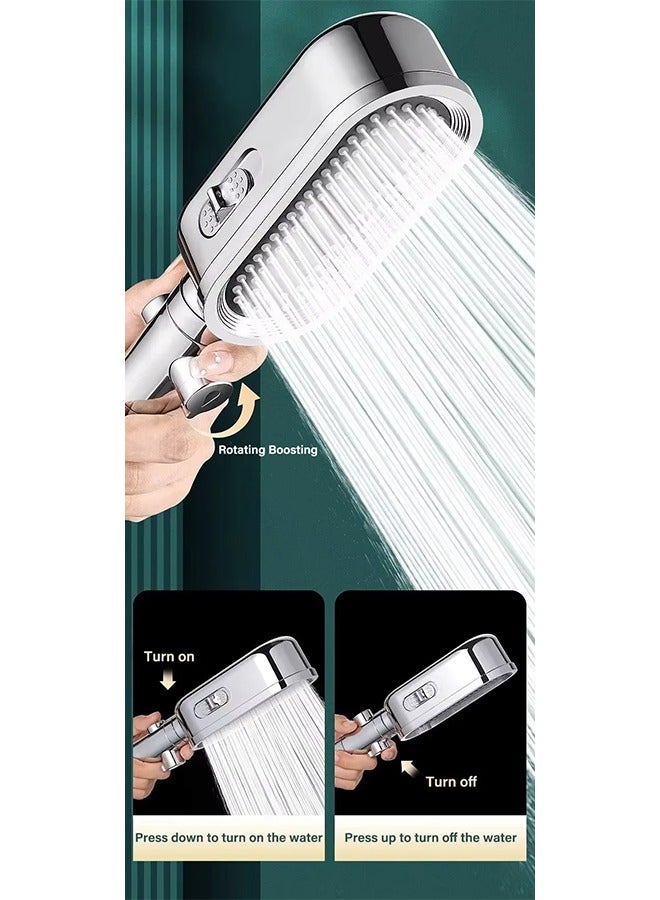 New 3 In 1 High Pressure Shower Head With Filter Handheld Adjustable Button 3 Modes Shower Water Saving Bathroom Accessories - Image 5