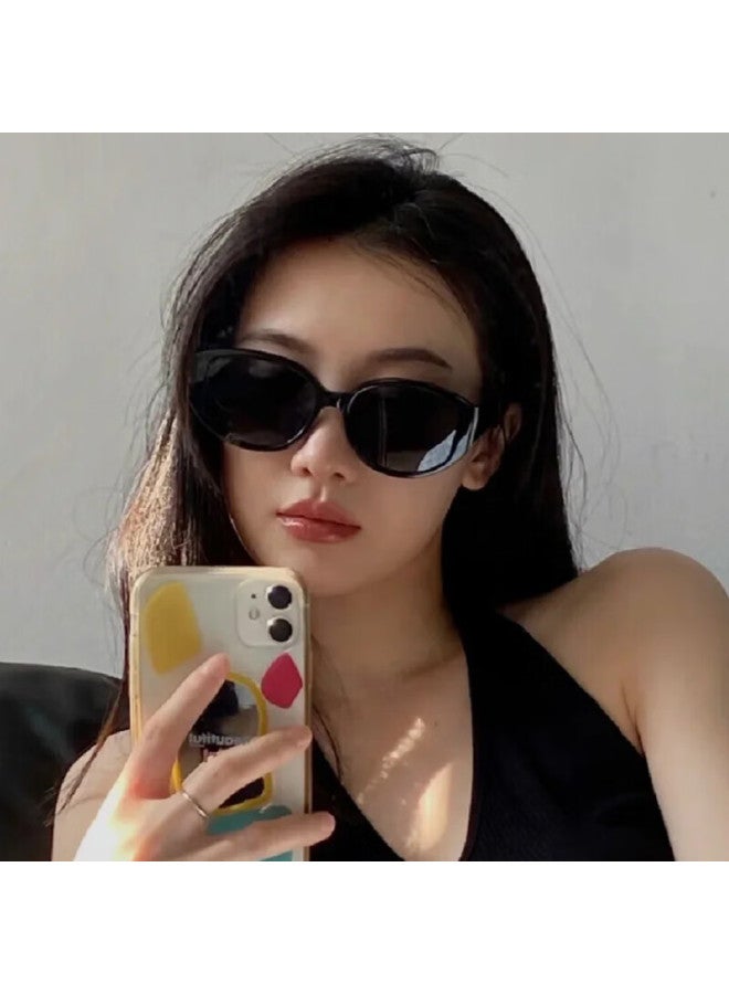 Prsr Sungl, Retro Elegant Trendy, Personalized Acetate Nylon Sungl Ps3011, Glossy Black-gray B - Image 1