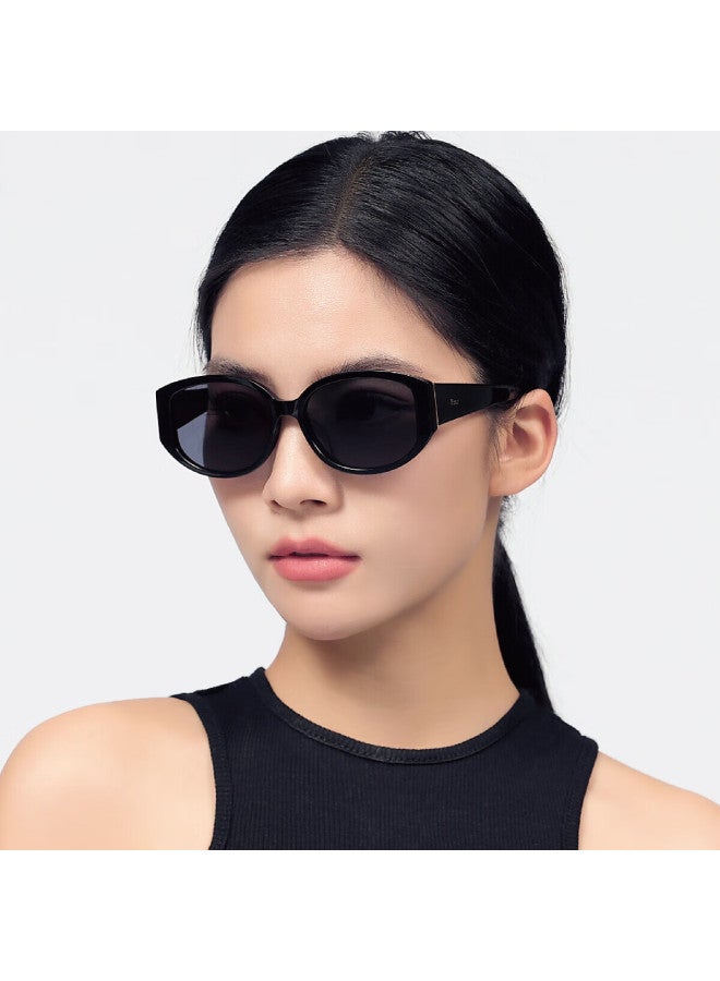 Prsr Sungl, Retro Elegant Trendy, Personalized Acetate Nylon Sungl Ps3011, Glossy Black-gray B - Image 2