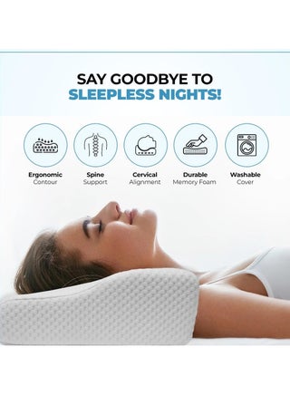 Nova pro Memory Foam Neck Pillows for sleeping | Cervical Pillows for sleeping | orthopedic pillow for shoulder, Neck Pain and Snoring | Side,Back and Stomach Sleepers - view 2