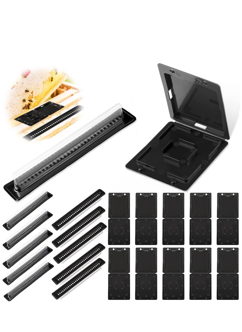 Y&D 20 Pieces Beehive Beetle Trap Beekeeping Collector 2 Shape Plastic Hive Blaster Traps for Bee Hives Beekeeper Supplies Pollen Patties Tools  - Image 1