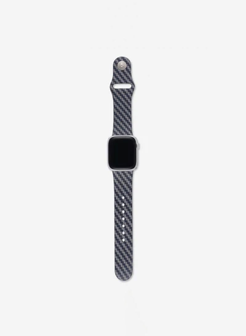 iSNUP Matte Silicone Carbon Fiber Design Watch Band for Apple Watch 42mm 44mm 45mm 49mm Compatible with - Series Ultra 2, 1, and Series 9, 8,7,6,5,4,SE,3,2,1 – Light Black - Image 5