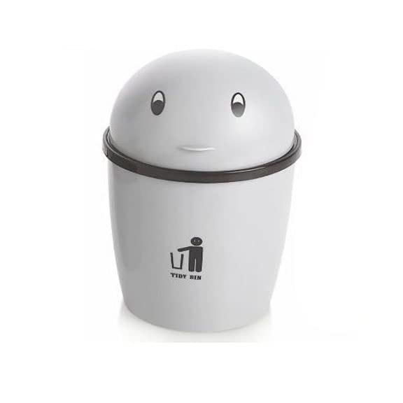 PUTHAK Mini Plastic Desktop Trash Can Home Table Dustbin Storage Bucket With Lid 2 LitrePack Of 2 - Image 2