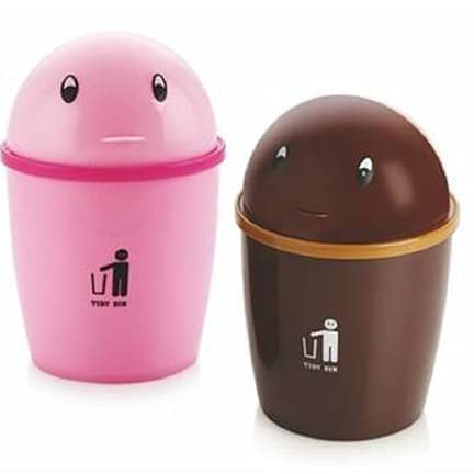 PUTHAK Mini Plastic Desktop Trash Can Home Table Dustbin Storage Bucket With Lid 2 LitrePack Of 2 - Image 5