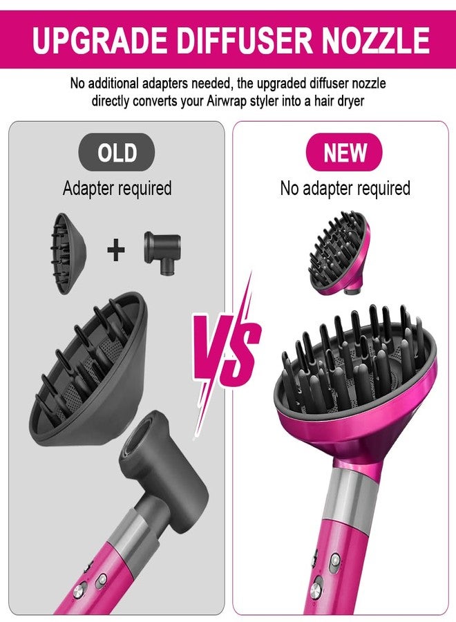 MAYCREATE® Diffuser Airwrap Attachment for Dyson Airwrap HS01 HS05 HS08, Converting for Dyson Airwrap Styler To Hair Dryer, Upgraded Diffuser Nozzle to Dryer Faster and Define Curls Hair, Pink - Image 3