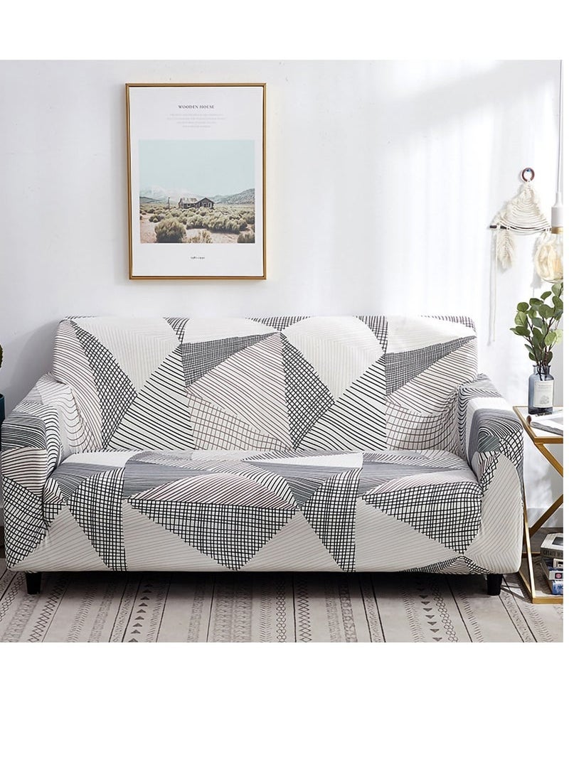 Generic - Stretch Sofa Cover, Anti-Slip Couch Slipcovers, Elastic Furniture Protector for Armchair/Couch Soft Fabric Settee Covers Couch Cover with 1 Cushion Cover (Medium, Lines) - Image 1
