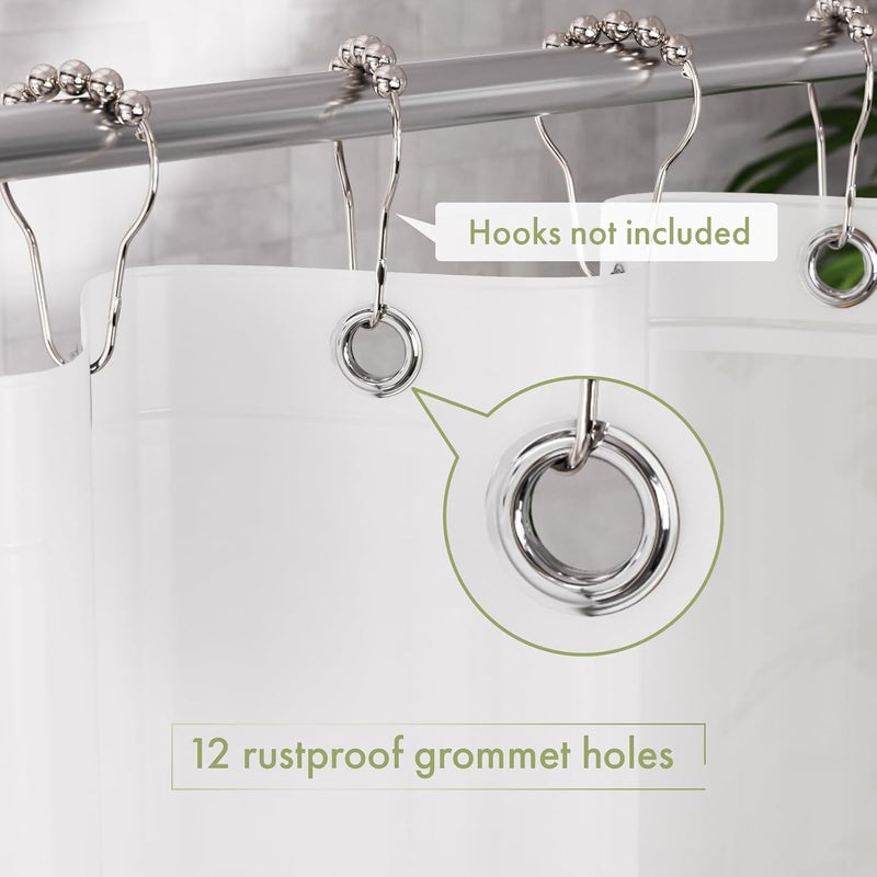 AmazerBath 72x78 Plastic Frosted Shower Curtain Liner - Waterproof PEVA with 3 Magnets - Image 3