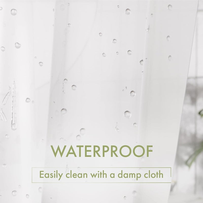 AmazerBath 72x78 Plastic Frosted Shower Curtain Liner - Waterproof PEVA with 3 Magnets - Image 4