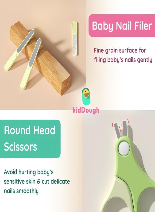KidDough Baby Grooming Set, Portable New Born Baby Grooming Kit for Baby Manicure Set with Kids Nail Cutter, Tweezer, Filer and Scissors (Green) - Image 5
