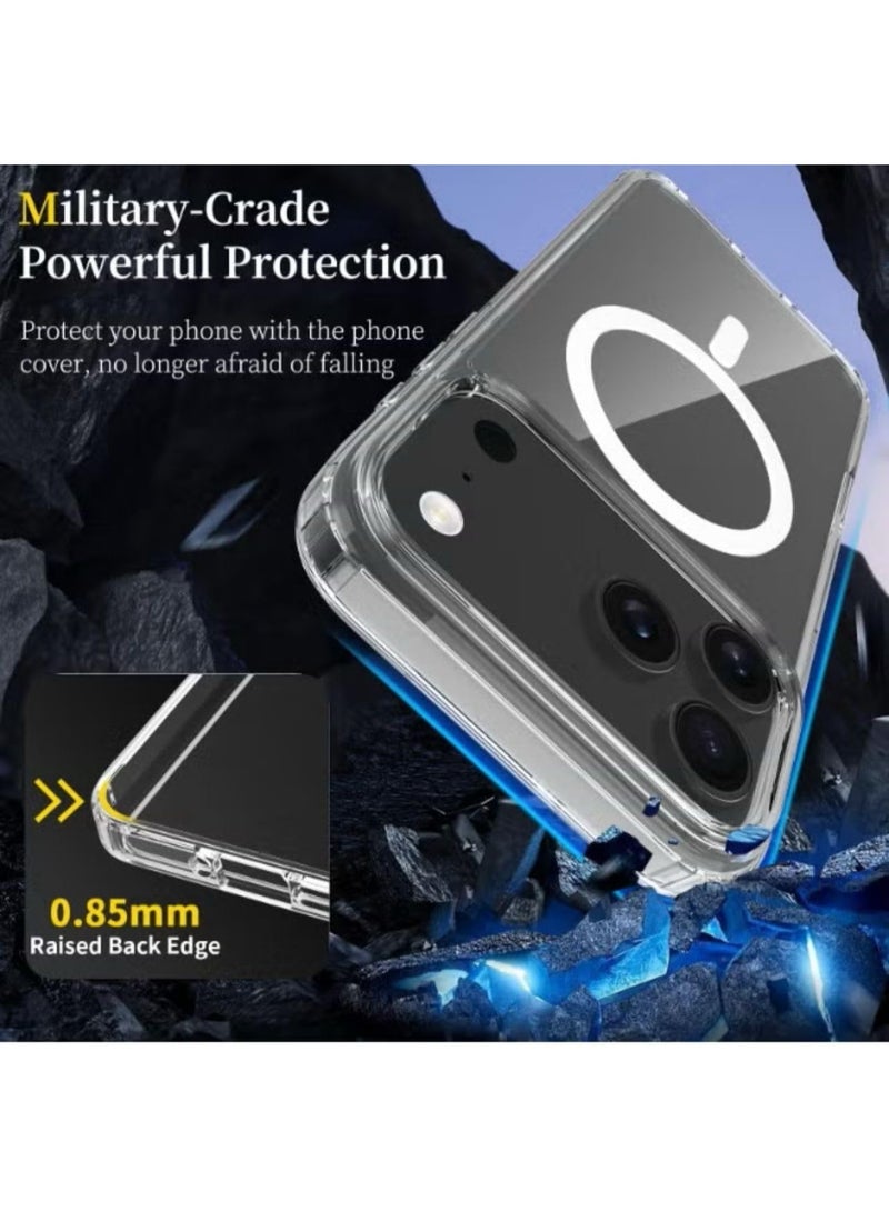 Case for iPhone 17 Pro Max Clear Magnetic Cover Mag Safe Compatible Hybrid Protective Crystal Clear Hard Back Case Shockproof TPU Frame Slim Transparent Case for Apple iPhone 17 Pro Max - Image 5