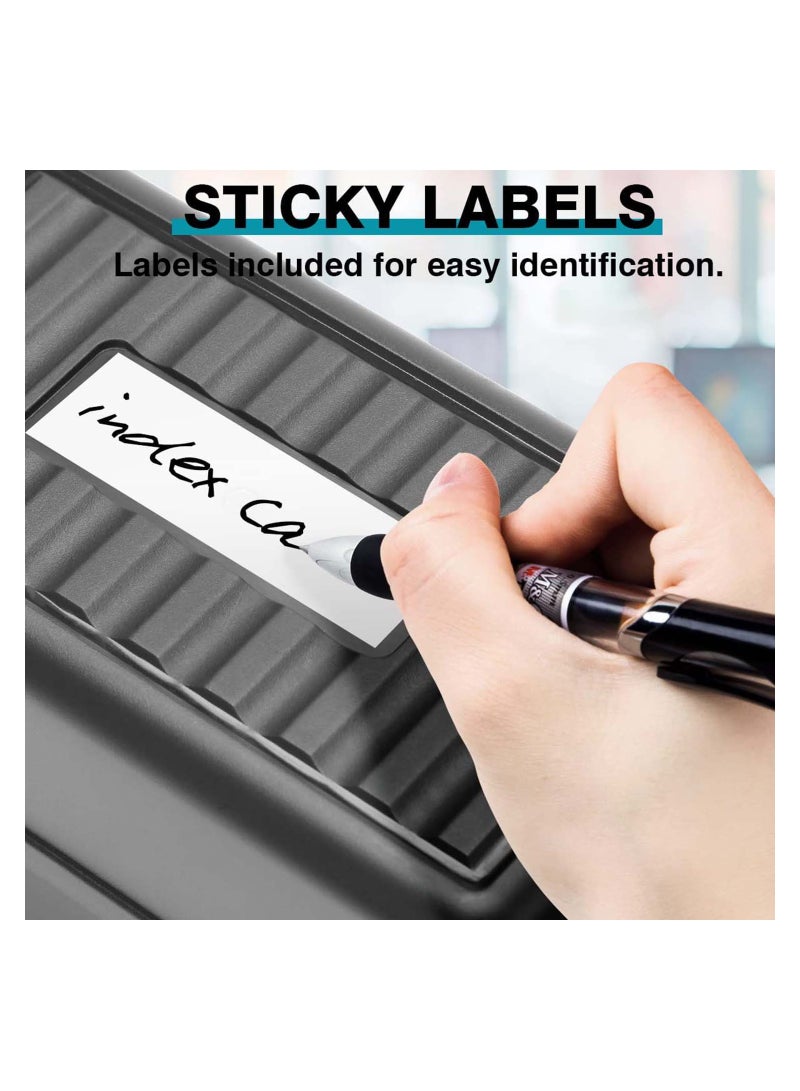 Zikra Index Card Holder 3x5, Index Card Box Organizer Case, 3x5 Flash Note Card Holder, 300 Card Capacity Box, 2 Packs (Black) - Image 3