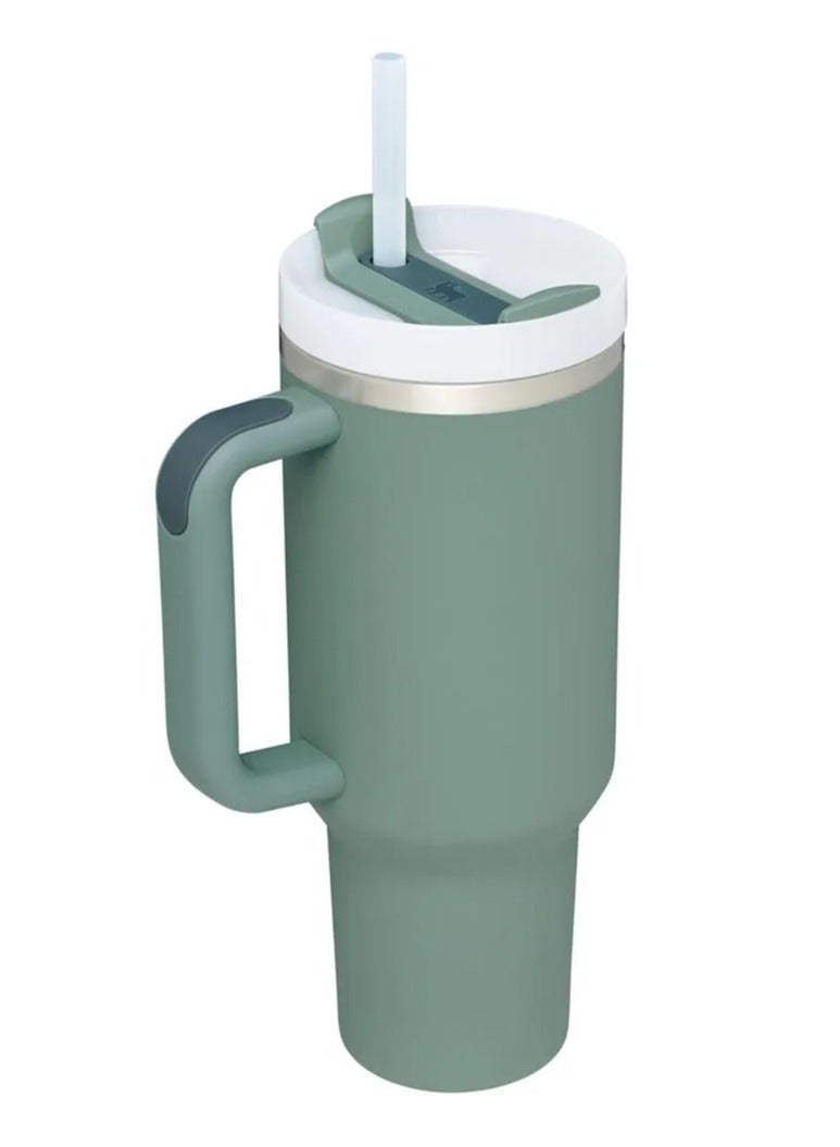 Stanley Stanley cup H2.0 Stainless Steel with Lid and Straw for Water Iced Tea,Coffee and Smoothie,Shale,40 oz - Image 2