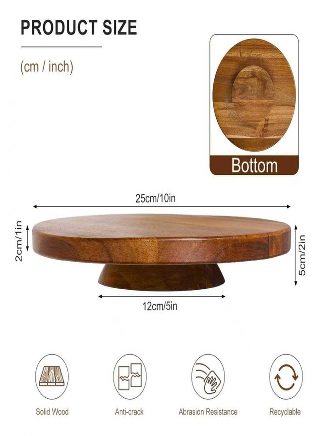 jubilander Wood Cake Stand, Acacia Cake Stand for Wedding Birthday, Wooden Serving Platter for Appetizers and Desserts (10 inch) - Image 2