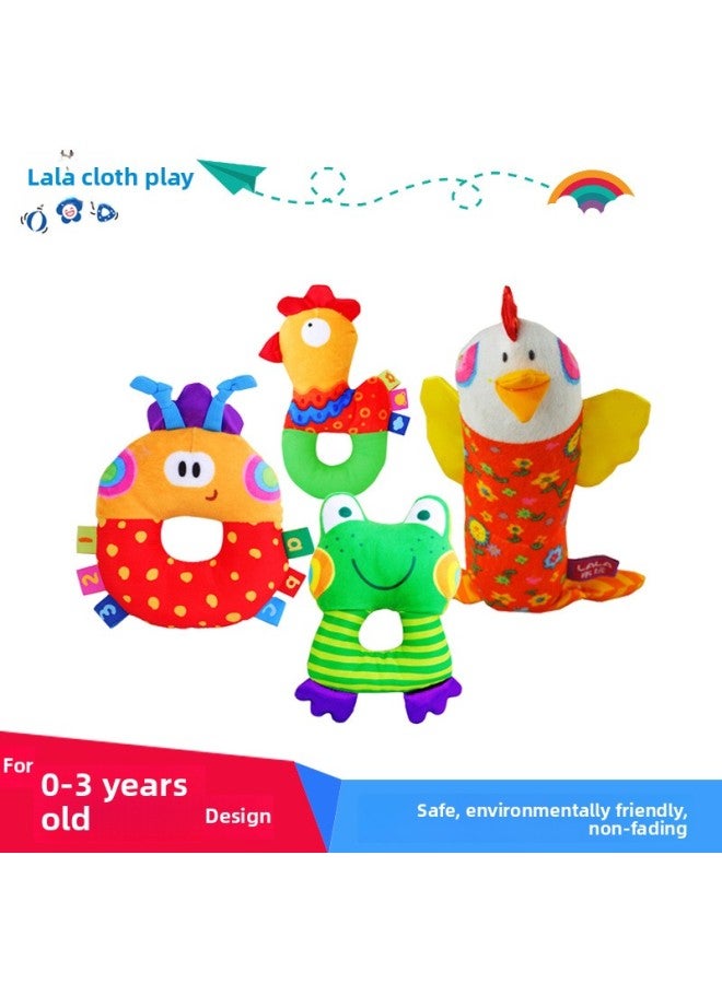 Lala Cute Cloth Doll Baby Rattle Animal Toy Color Printing Hand Toy For Infants-Color:Flower Hen Rocker - Image 3