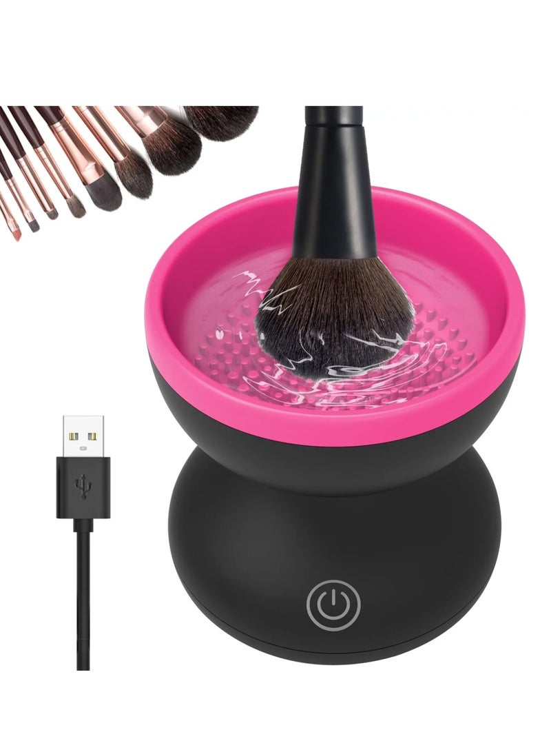 Electric Makeup Brush Cleaner (Fuschia & Black) - Image 1