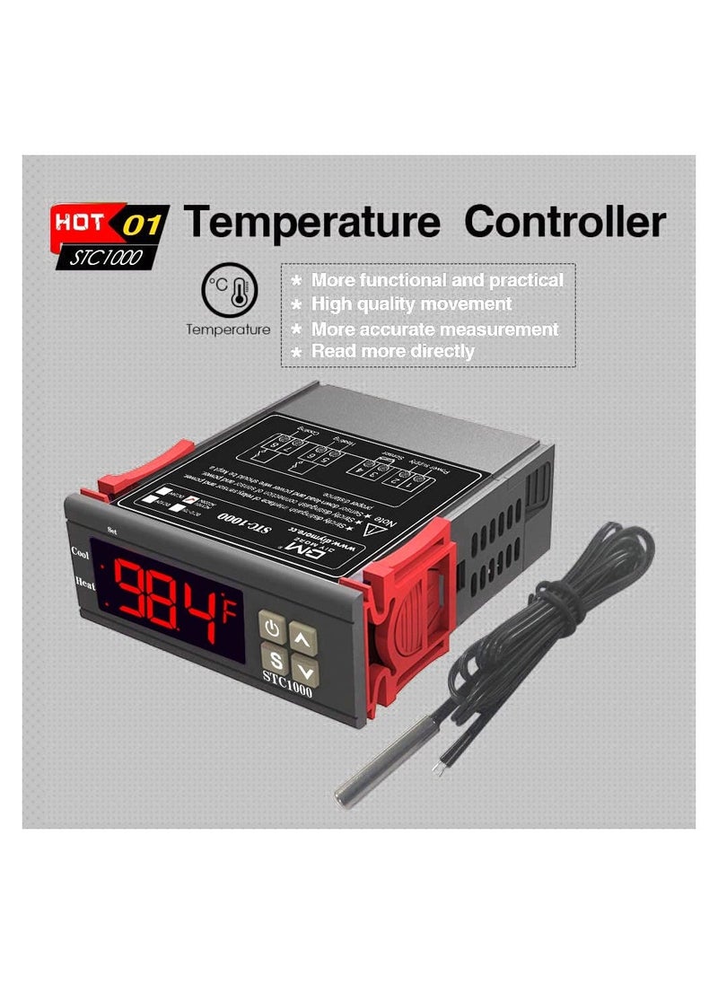 Versatile Fahrenheit Temperature Controller - STC-1000F,Machine Electronic Digital Display Temperature Controller Switch for Refrigerator, and Heated Blanket Control with Sensor (110-220V)  - Image 5