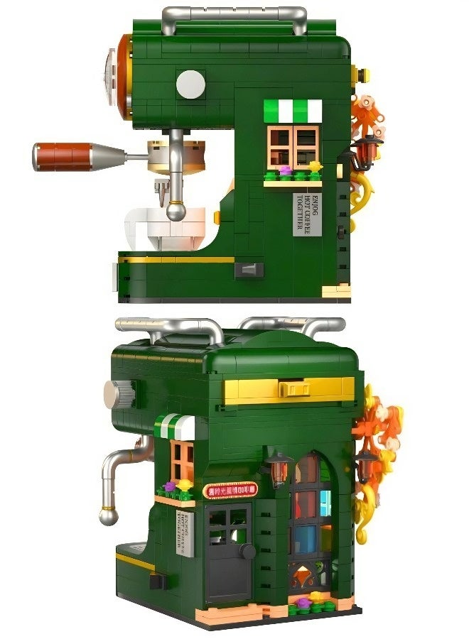 618-piece Retro European Street Scene Cafe Building Block Set | Cube Puzzle Assembly Building Model, Perfect for Holiday and Birthday Gifts for Adults and Children, Includes Instructions and Tools - Image 4