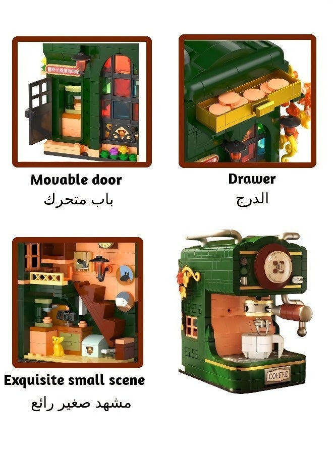 618-piece Retro European Street Scene Cafe Building Block Set | Cube Puzzle Assembly Building Model, Perfect for Holiday and Birthday Gifts for Adults and Children, Includes Instructions and Tools - Image 3