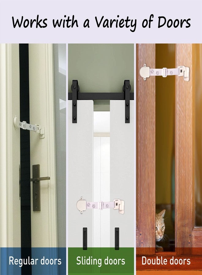 Neobay Adjustable Door Strap and Latch, Damage-Free Cat Door Latch to Keep Dog Out of Litter Box, Economical Alternative of Pet Gates and Interior Cat Door, Basic 2 Packs - Image 3