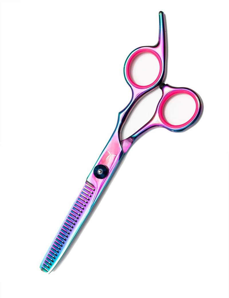 FARRAY Hair Cutting Scissors Thinning Shears65 Inch Professional Stainless Steel Barber Hair Scissorsfor Both Salon and Home Use Aurora color