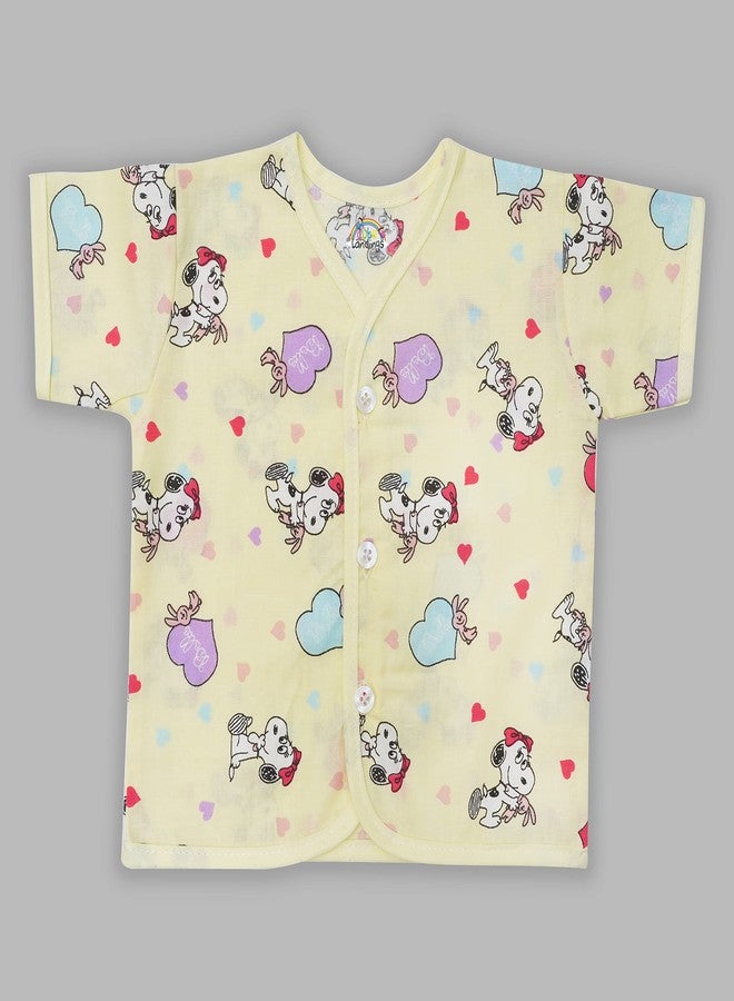 CUTE LANDINGS أطقم ملابس حديثي الولادة القطنية الناعمة للجنسين من كيوت لاندينغز - سترة فضفاضة بأكمام قصيرة وملابس داخلية/جابلاس ولانغوت/حفاضات (أكمام نصفية ومجموعة حفاضات، 0-3 أشهر)، متعددة الألوان - Image 3