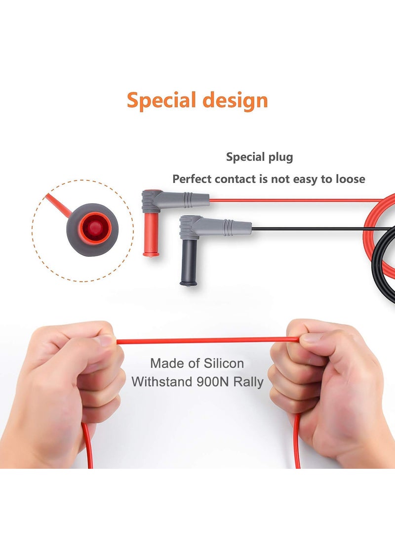 KAIWEETS KAIWEETS Soft Silicone Electrician Test Leads Kit CAT III 1000V & CAT IV 600V with Alligator Clips and Needle Probe for Fluke/AstroAI/INNOVA Multimeter Electronic Clamp Meter 9PCS  - Image 3